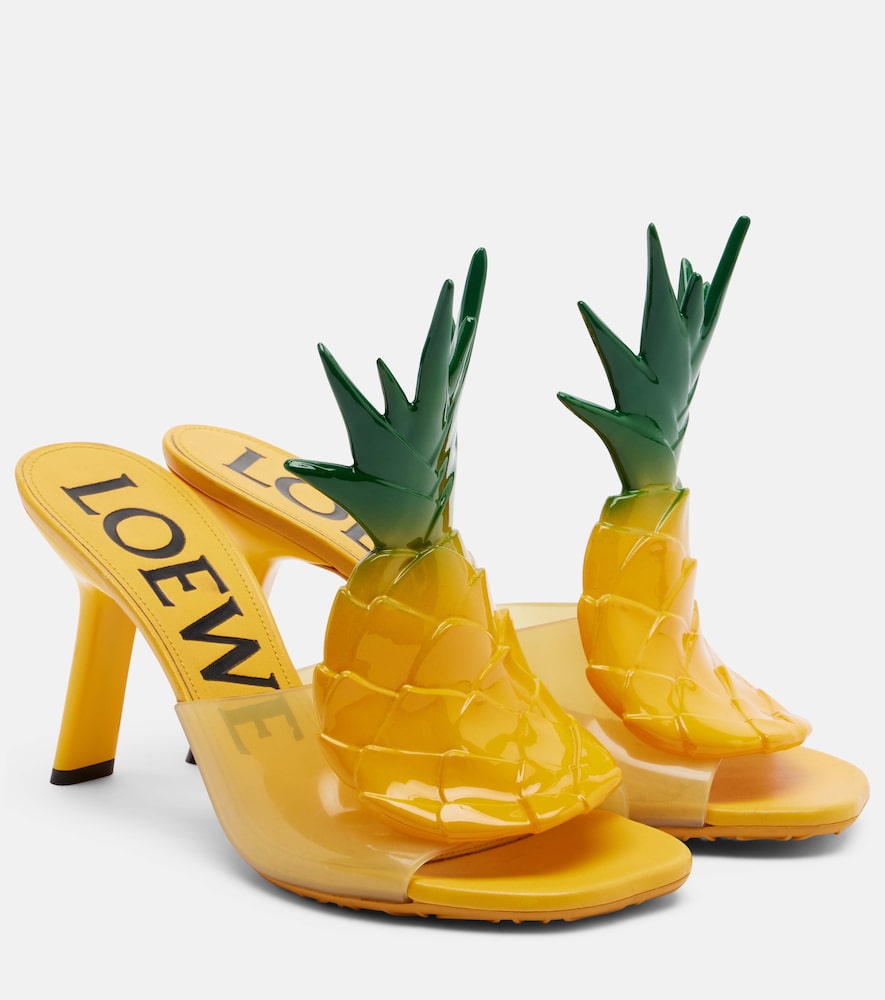 Yellow Loewe Paula's Ibiza Petal PVC mules - Heeled Sandals