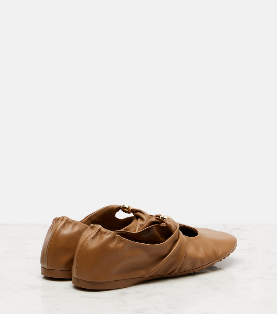 Loewe Pebble leather ballet flats (Brown) - Ballerina Flats