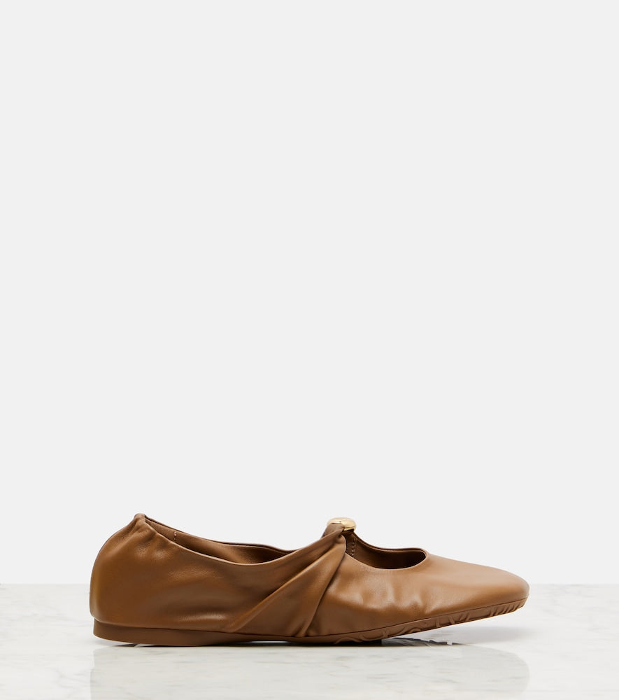 Loewe Pebble leather ballet flats (Brown) - Ballerina Flats