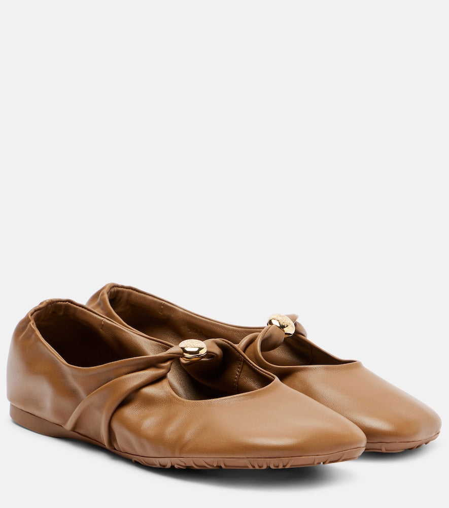 Loewe Pebble leather ballet flats (Brown) - Ballerina Flats