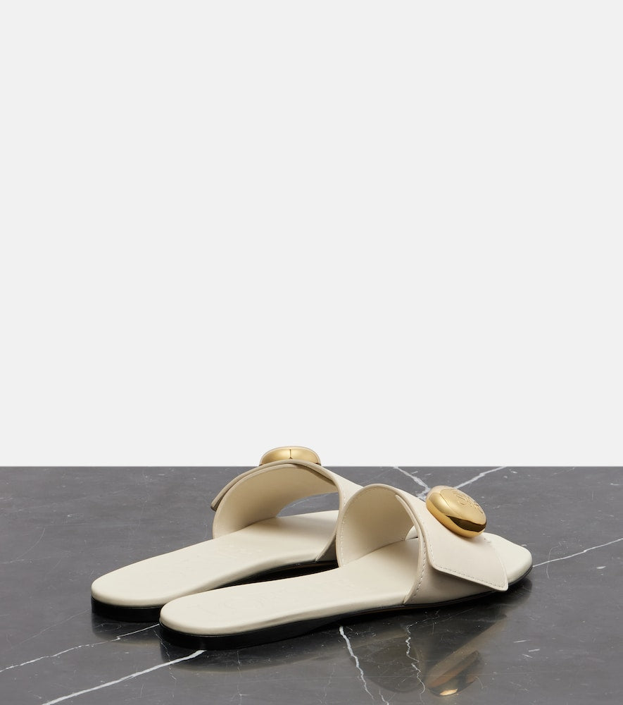 Loewe Pebble leather slides - White Slides