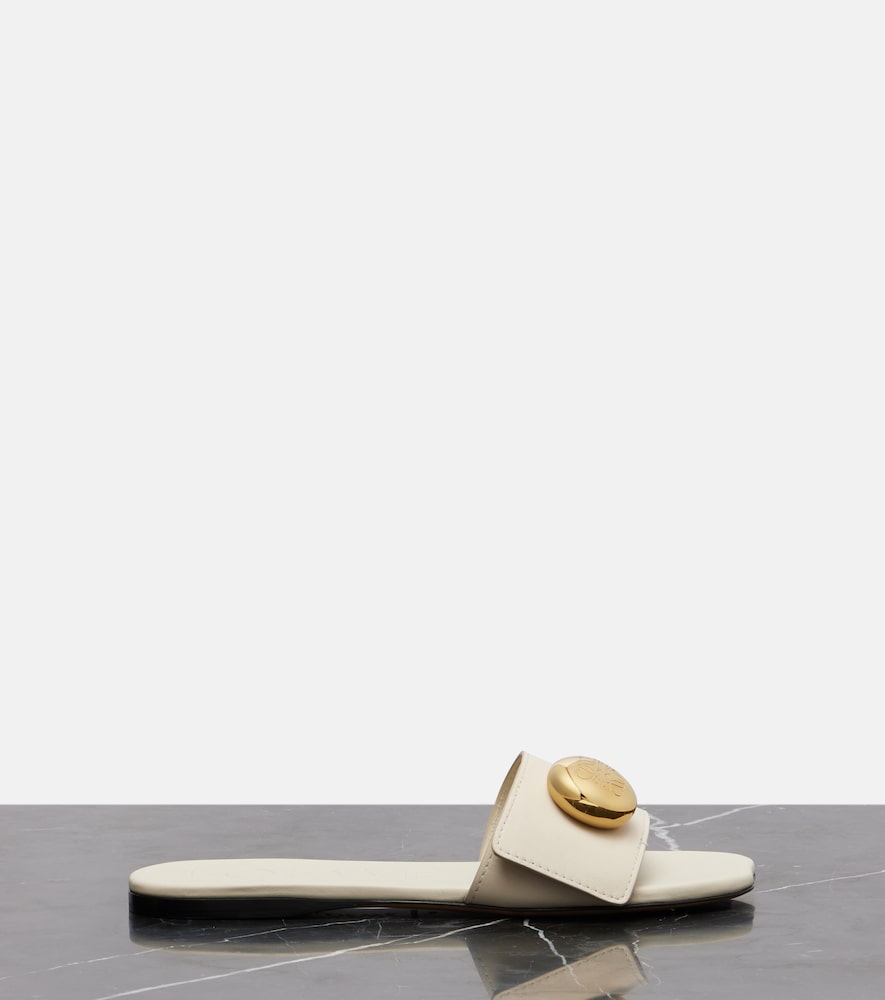 Loewe Pebble leather slides - White Slides