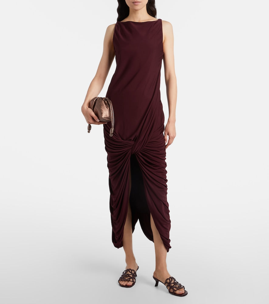 Loewe Petal Anagram 45 leather mules - Burgundy Heeled Sandals