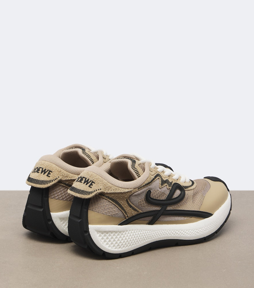 Loewe Pogo mesh-trimmed sneakers - Beige Low-Top Sneakers