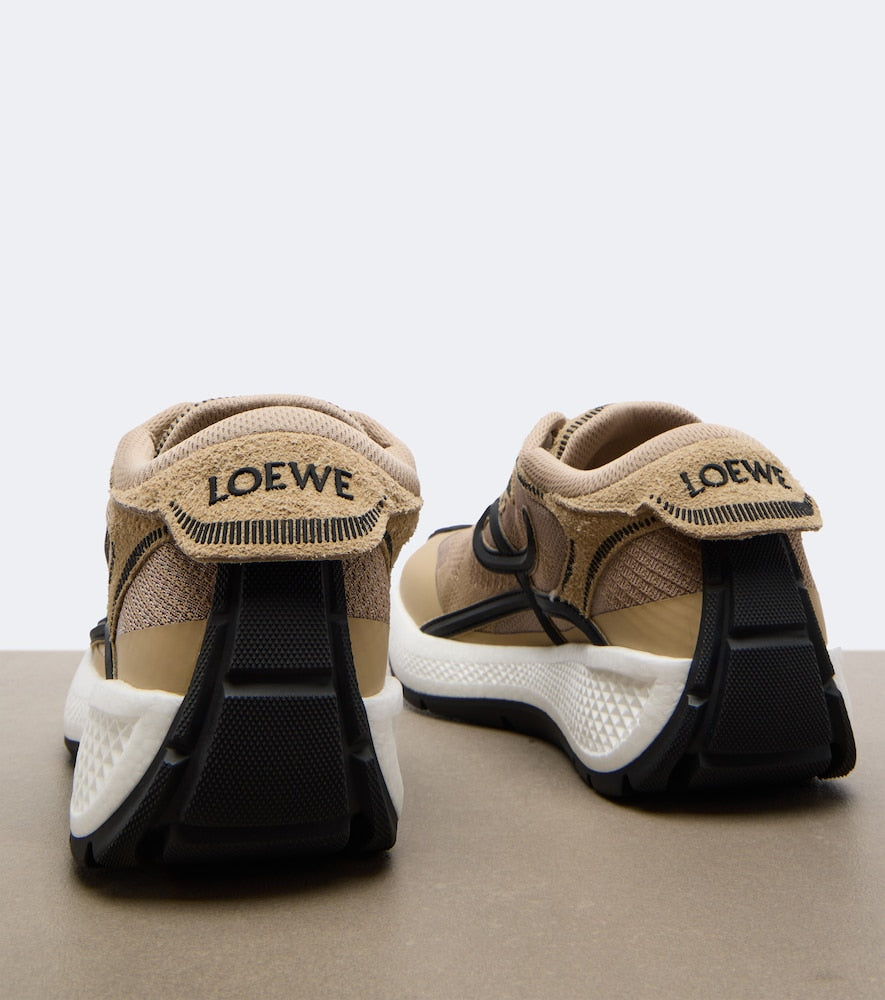 Loewe Pogo mesh-trimmed sneakers - Beige Low-Top Sneakers