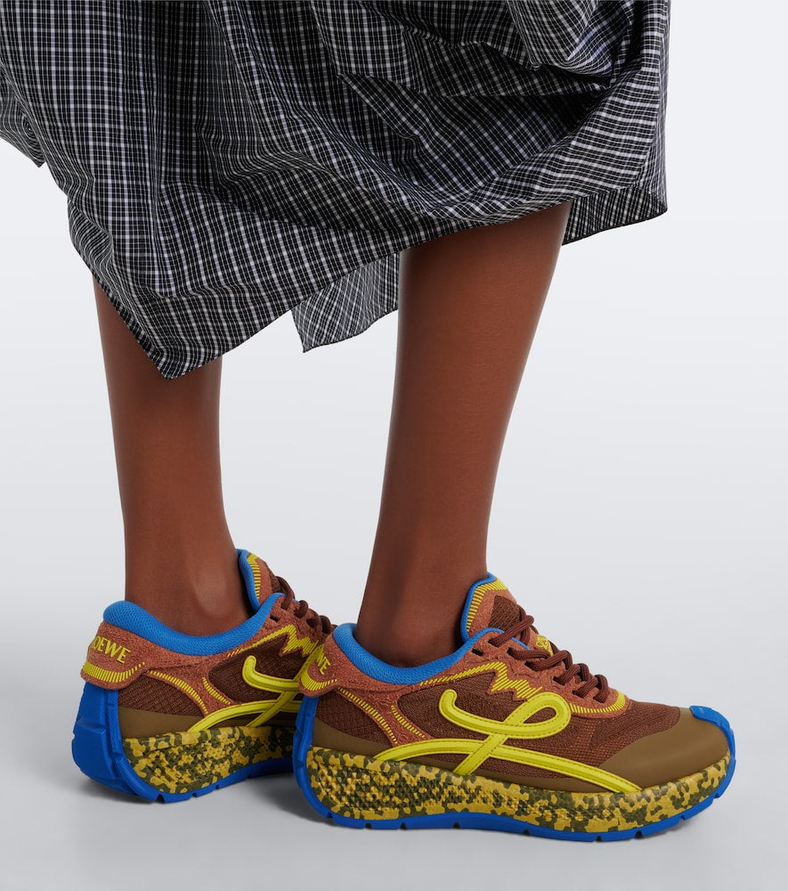 Loewe Pogo suede-trimmed sneakers in Multicoloured - Low-Top Sneakers