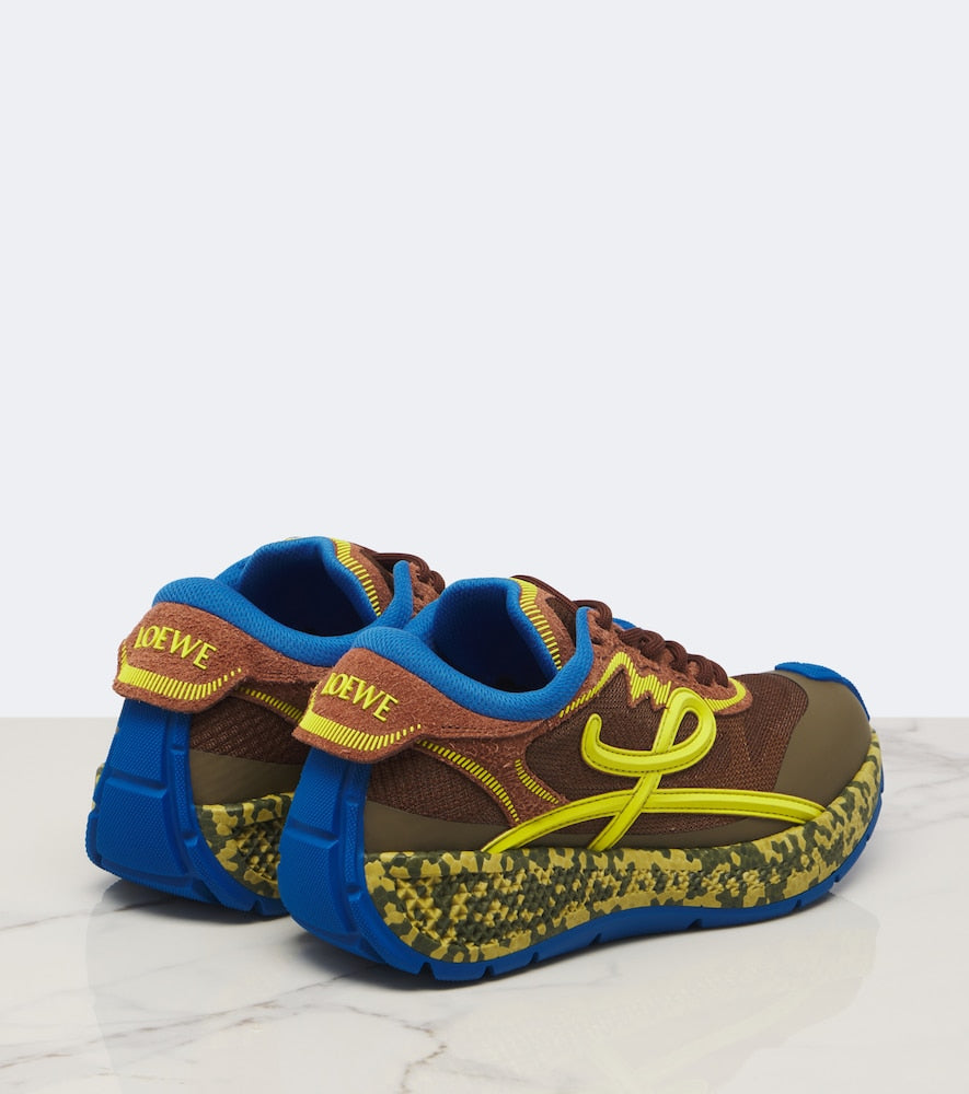 Loewe Pogo suede-trimmed sneakers in Multicoloured - Low-Top Sneakers