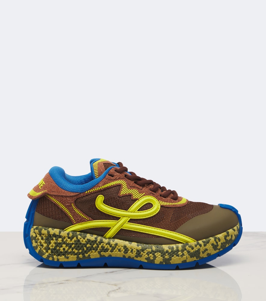 Loewe Pogo suede-trimmed sneakers in Multicoloured - Low-Top Sneakers