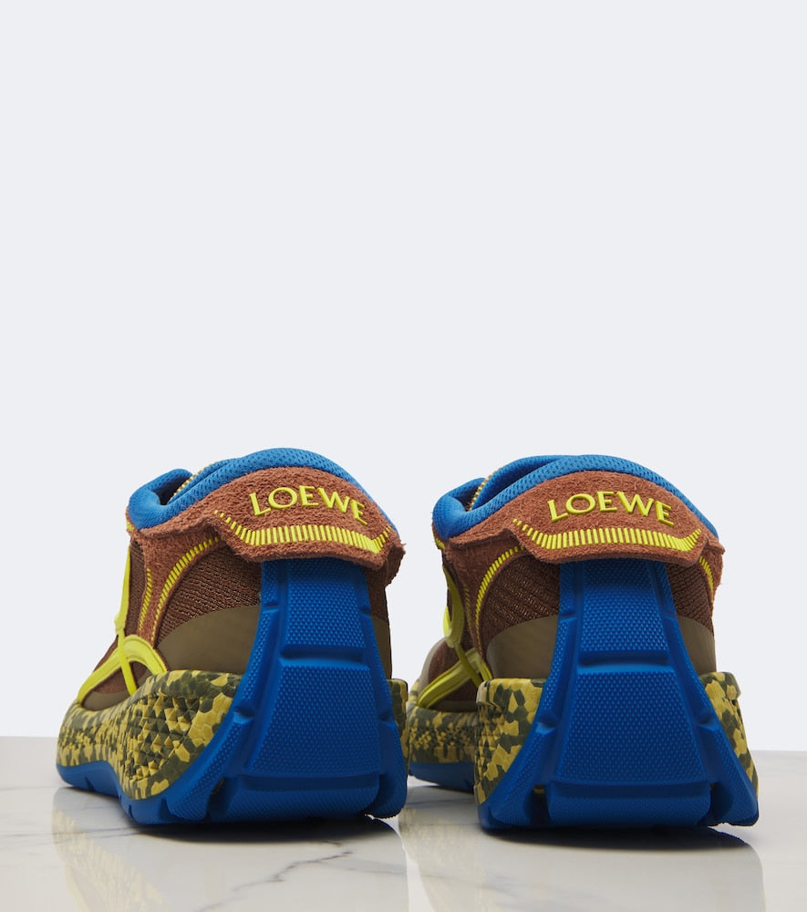 Loewe Pogo suede-trimmed sneakers in Multicoloured - Low-Top Sneakers