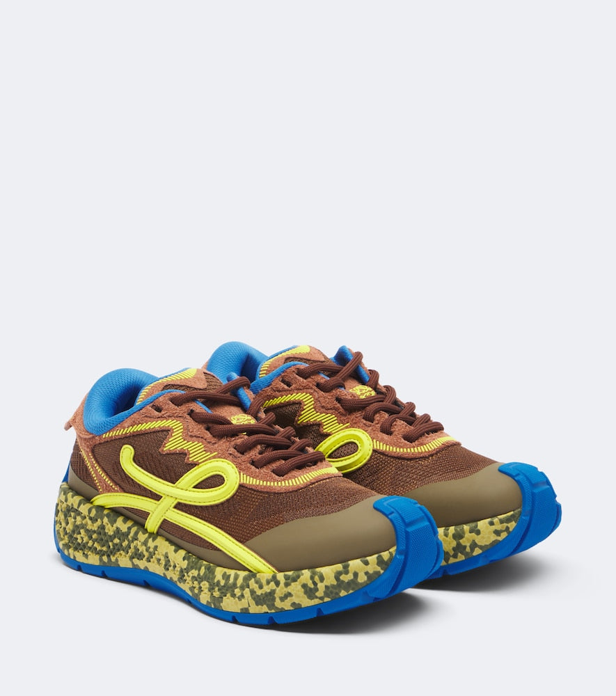 Loewe Pogo suede-trimmed sneakers in Multicoloured - Low-Top Sneakers