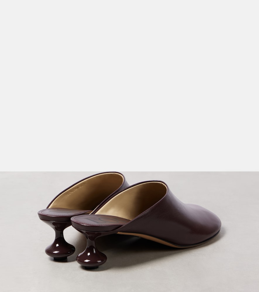 Burgundy Loewe Toy 45 leather mules - Mid Heel Pumps