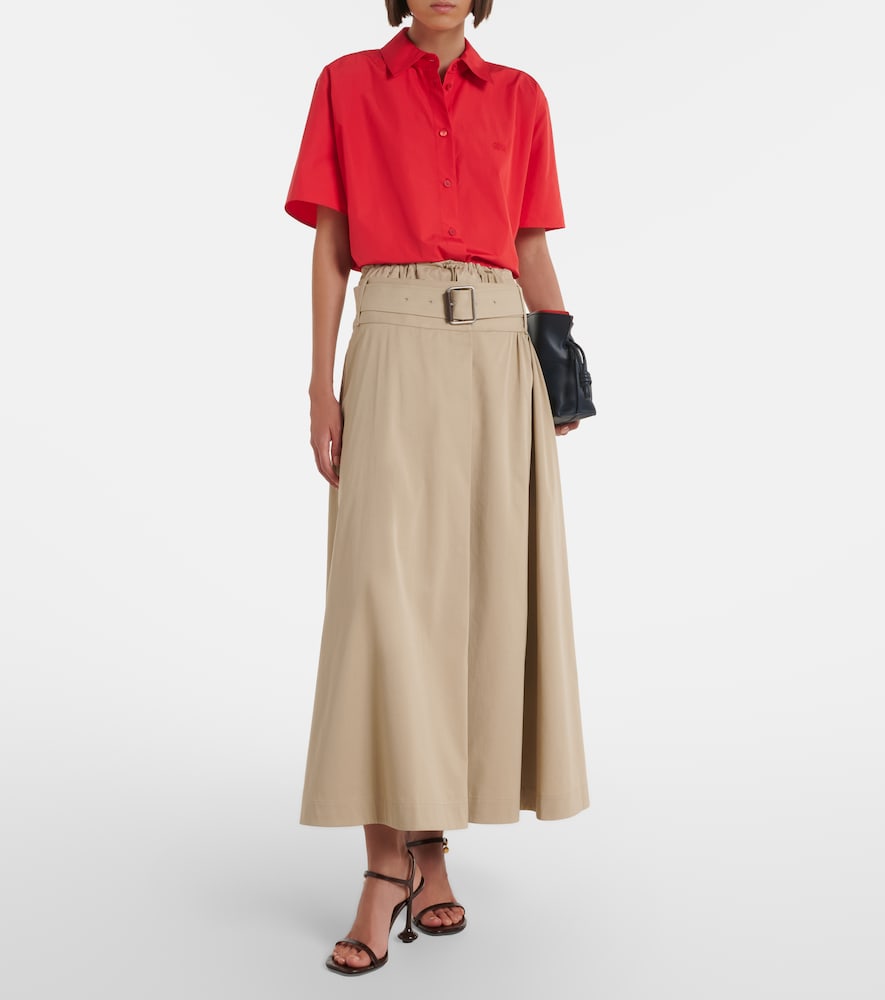 Brown Loewe Toy croc-effect leather sandals - Heeled Sandals