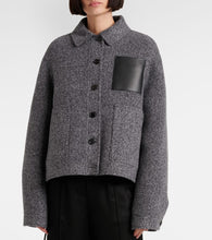 Loewe Workwear leather-trimmed wool-blend jacket