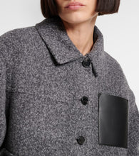 Loewe Workwear leather-trimmed wool-blend jacket