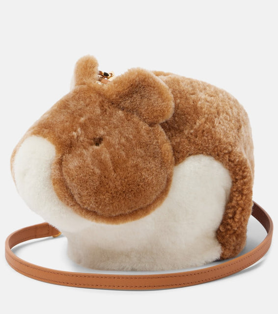 Loewe x Suna Fujita Hamster shearling shoulder bag. Shop Loewe Crossbody Bags for women now.
