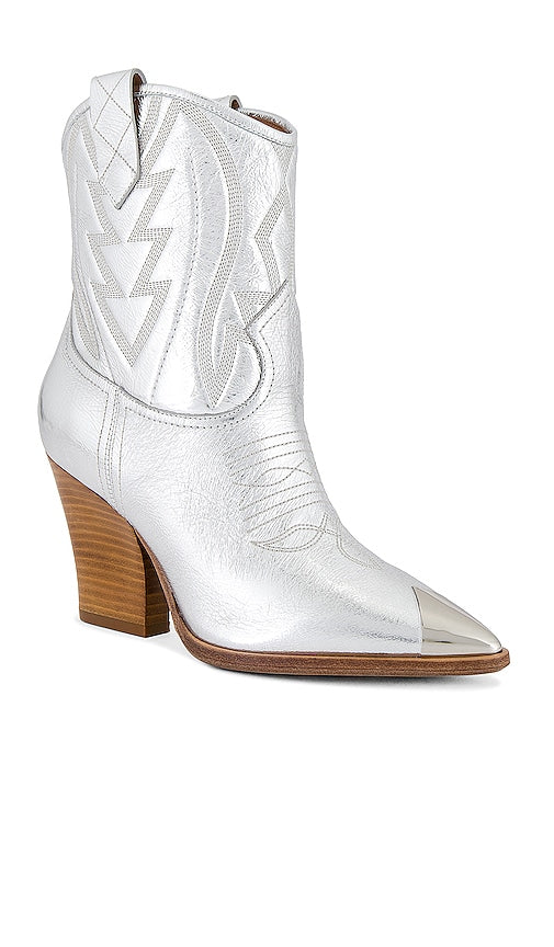 Lola Cruz Gambels Boot in Metallic Silver