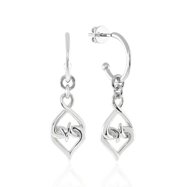 Lolovivi Interwoven Hearts Sterling Silver Drop Earrings