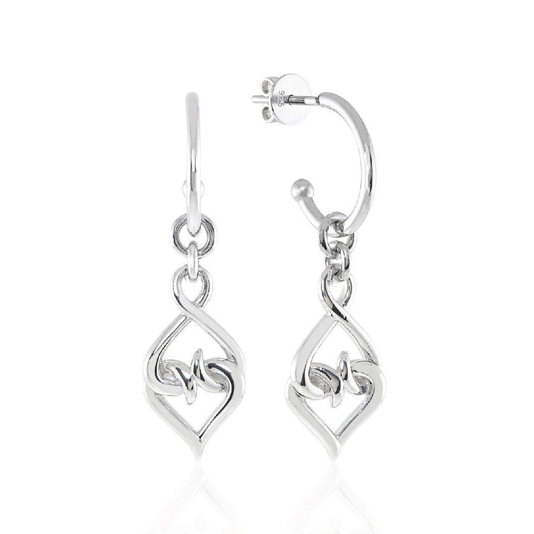 Lolovivi Interwoven Hearts Sterling Silver Drop Earrings