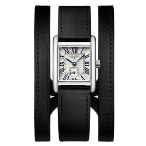 Longines Mini DolceVita Silver Dial Black Leather Strap Watch 21.50mm x 29.00mm - L52004710