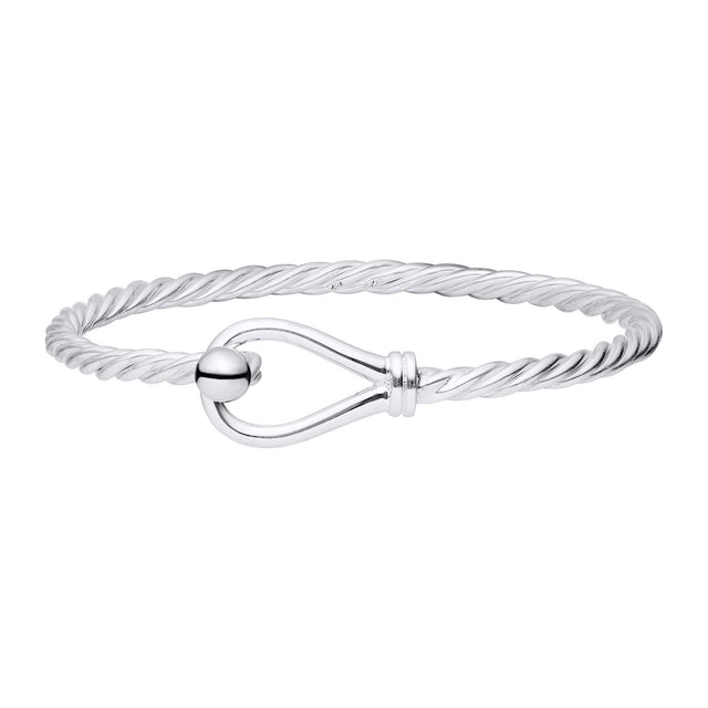 Loop and Ball Twistwire Sterling Silver Bangle Bracelet