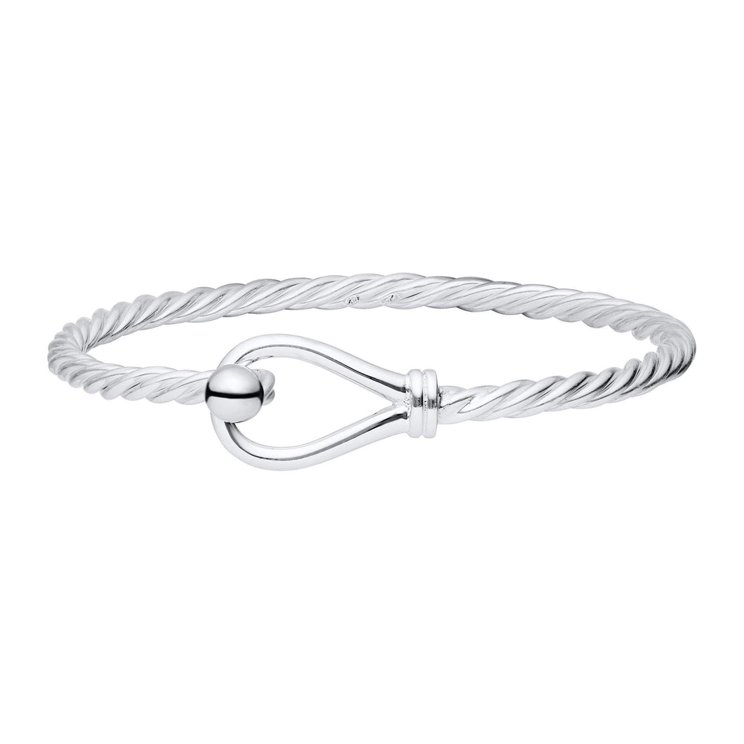 Loop and Ball Twistwire Sterling Silver Bangle Bracelet