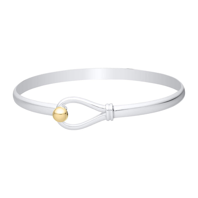 Loop and Ball Two-Tone Bangle Bracelet