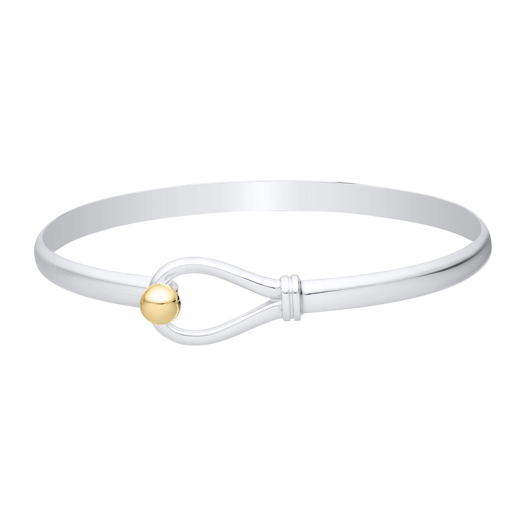 Loop and Ball Two-Tone Bangle Bracelet