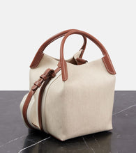 Loro Piana Bale Small leather-trimmed canvas tote bag