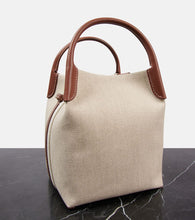 Loro Piana Bale Small leather-trimmed canvas tote bag