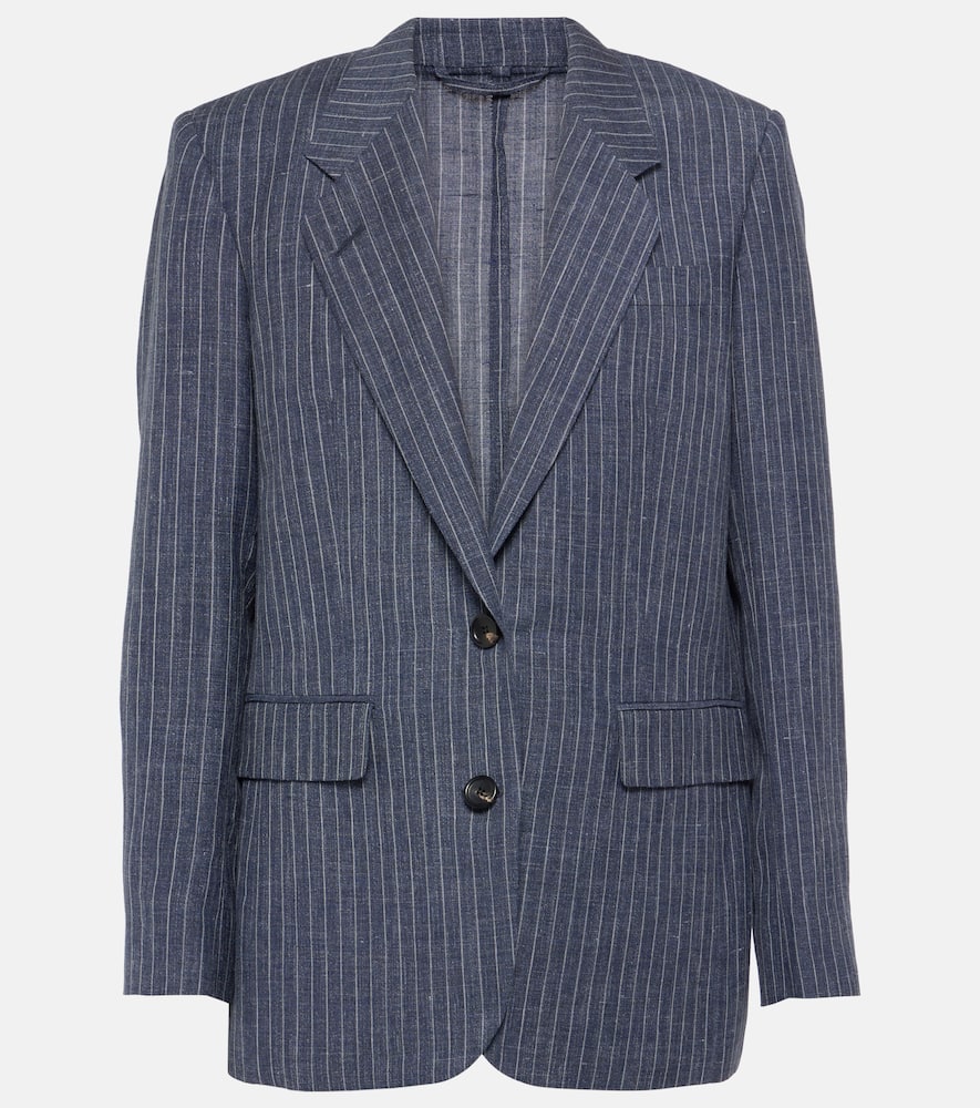 Loro Piana Belia pinstripe linen, wool and silk jacket