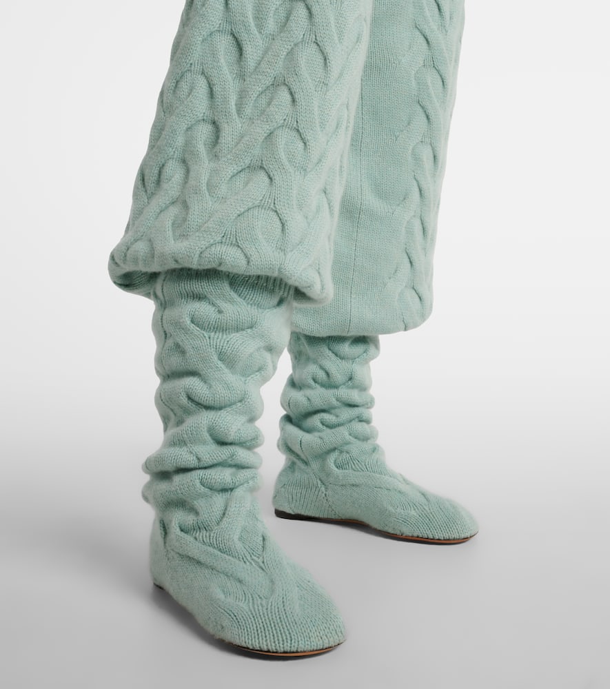Loro Piana Cocooning cable-knit sock boots