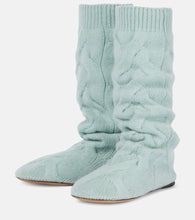Loro Piana Cocooning cable-knit sock boots