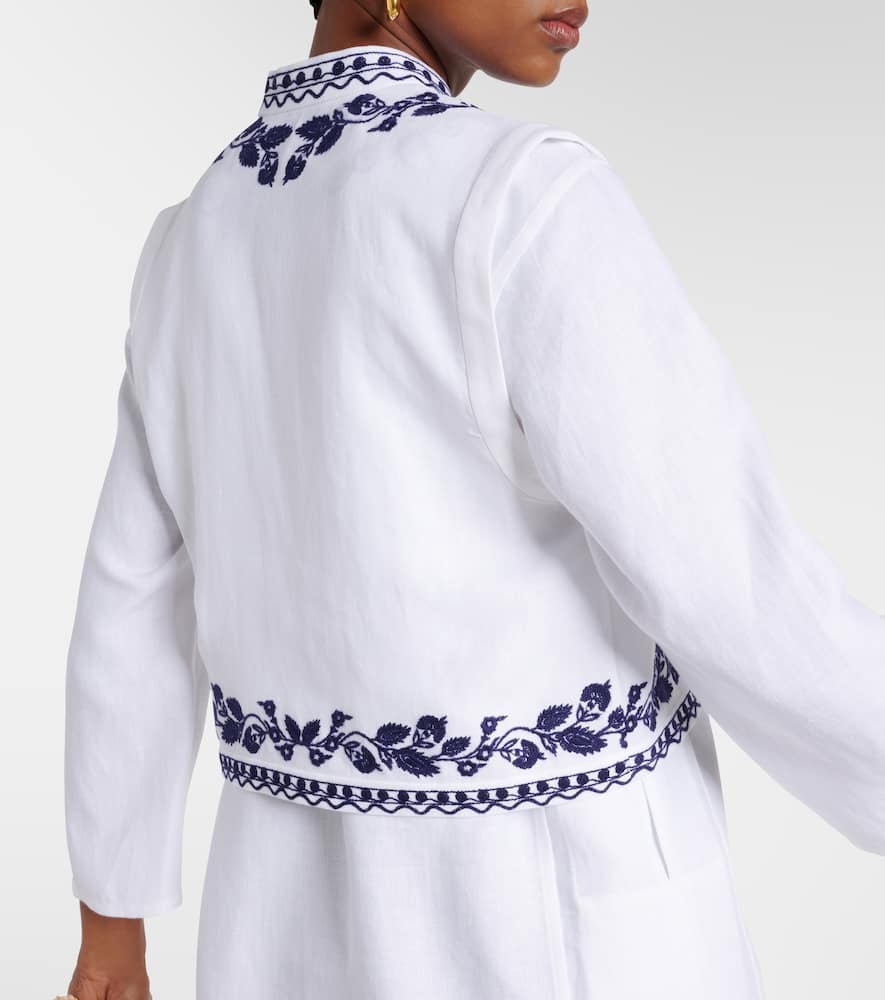 Loro Piana Dabney embroidered linen vest