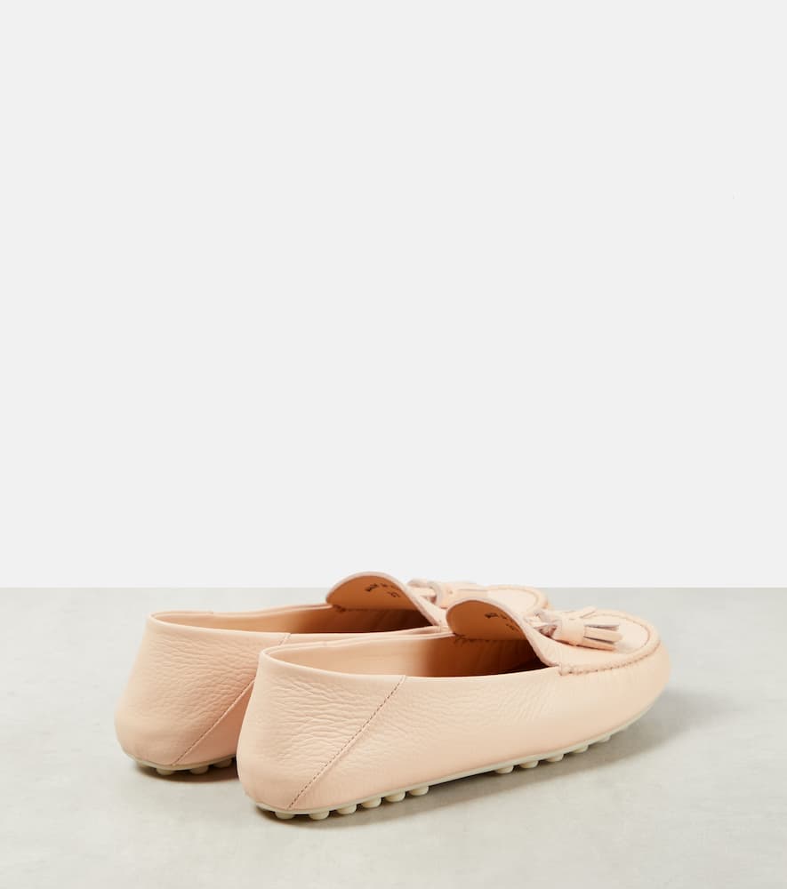 Loro Piana Dot Sole Walk leather moccasins