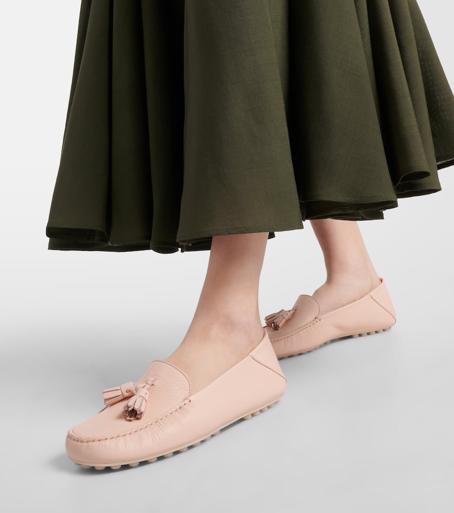 Loro Piana Dot Sole Walk leather moccasins