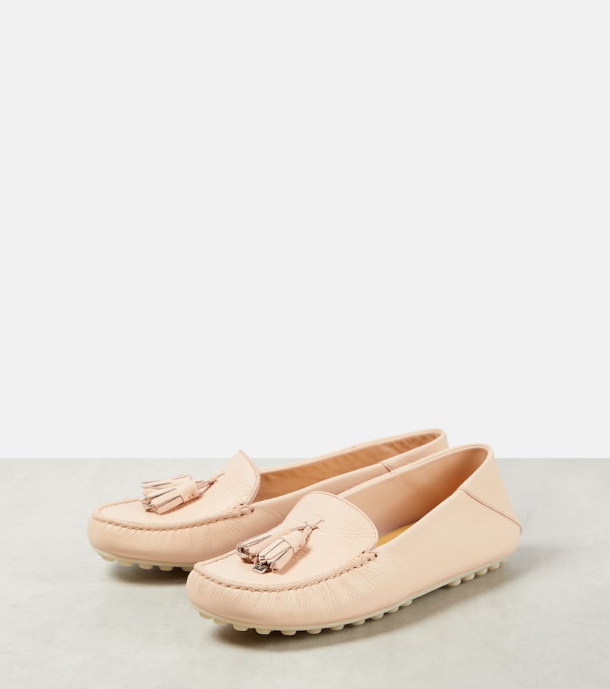 Loro Piana Dot Sole Walk leather moccasins