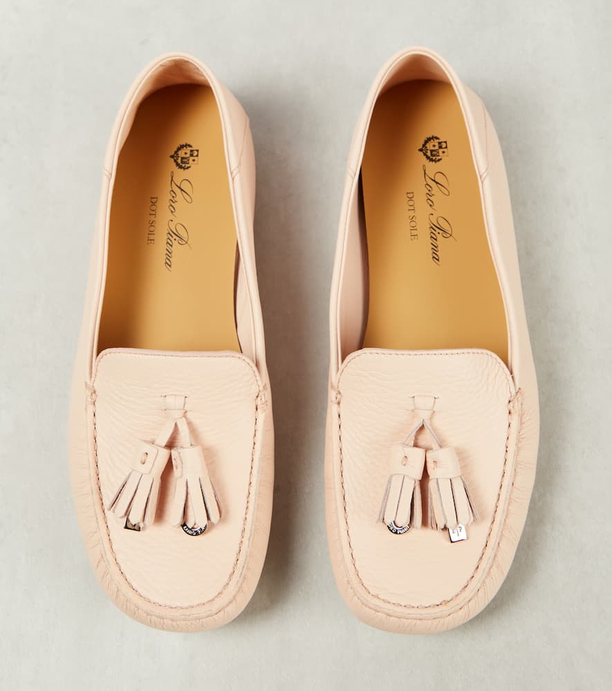 Loro Piana Dot Sole Walk leather moccasins