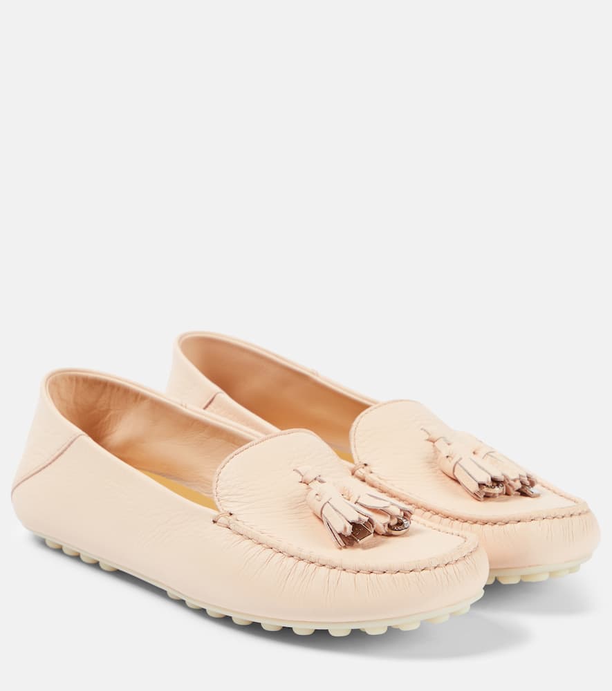 Loro Piana Dot Sole Walk leather moccasins