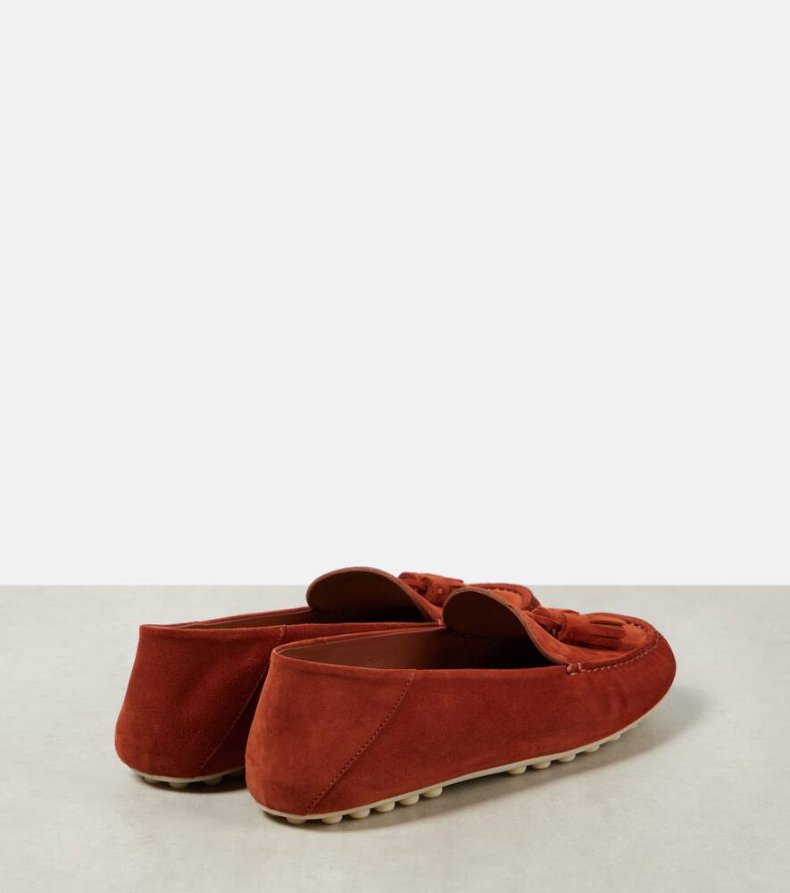 Loro Piana Dot Sole Walk suede moccasins