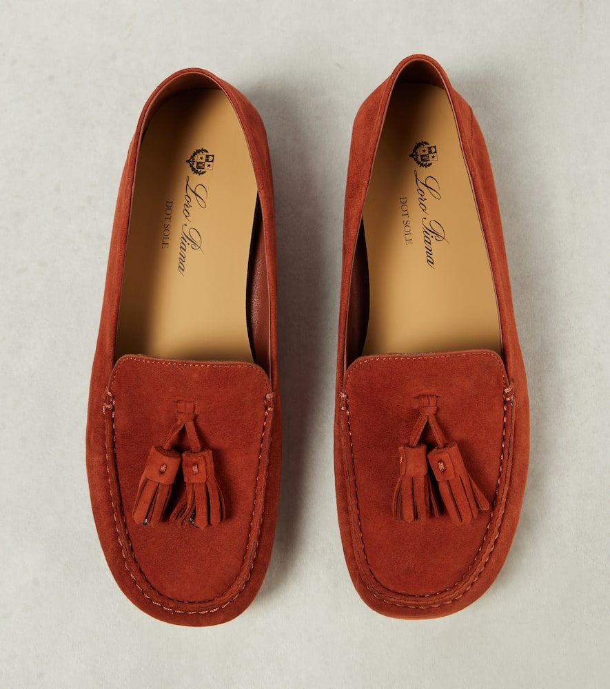 Loro Piana Dot Sole Walk suede moccasins