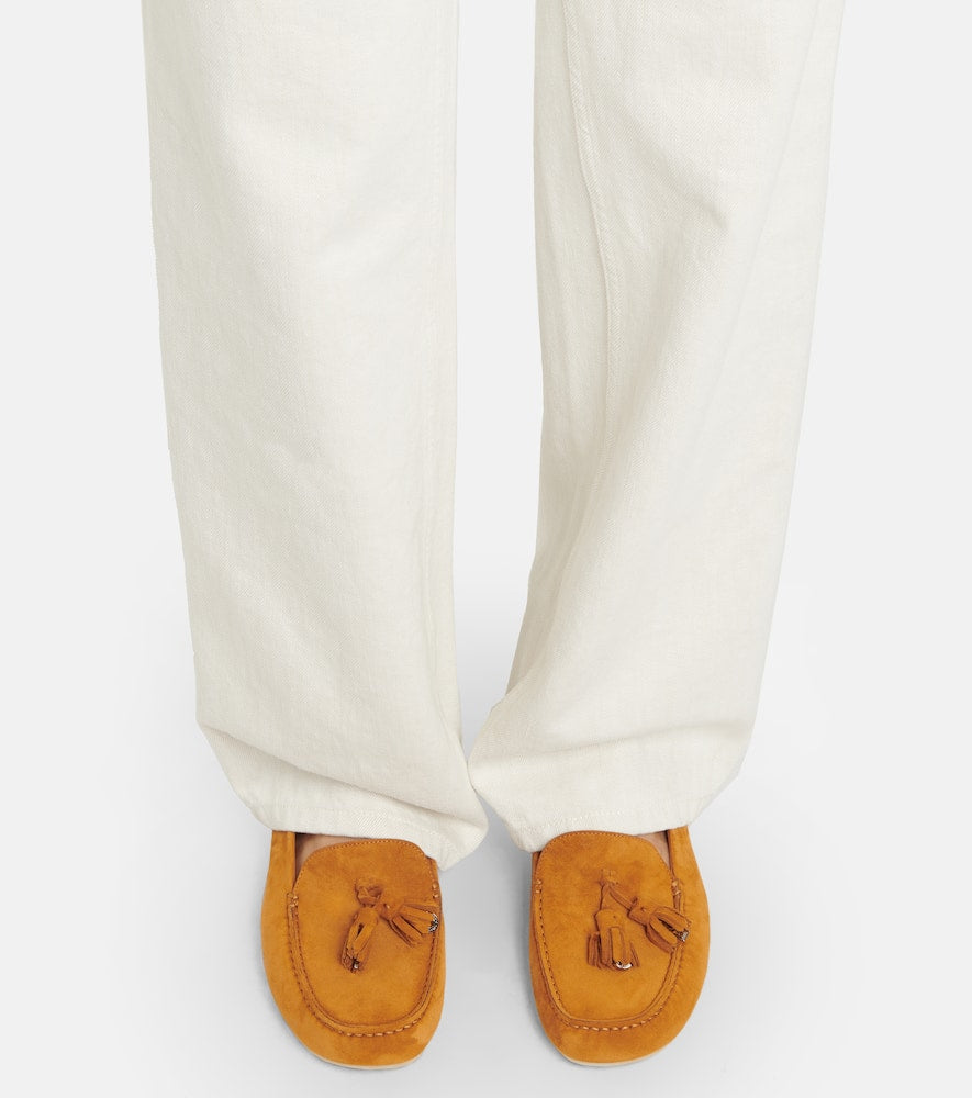 Loro Piana Dot Sole suede moccasins