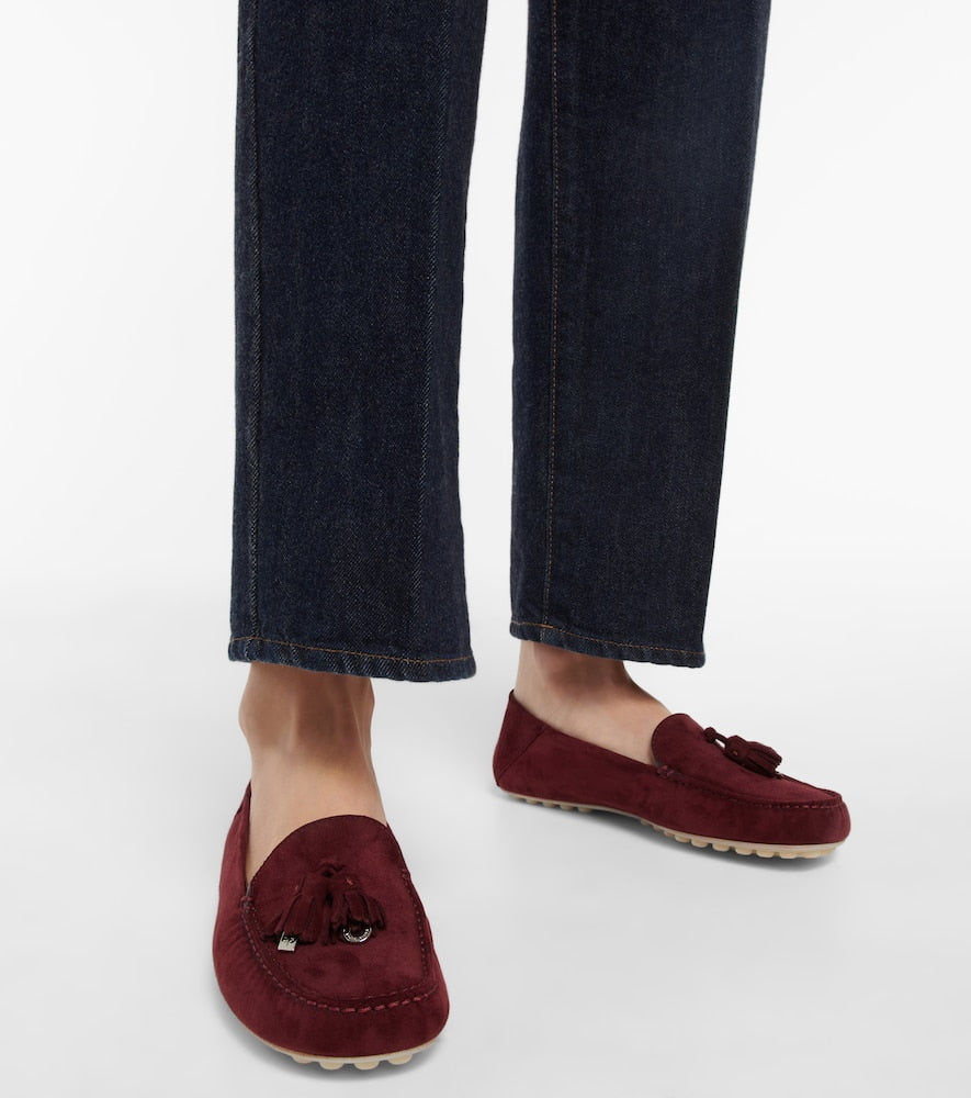 Loro Piana Dot Sole suede moccasins