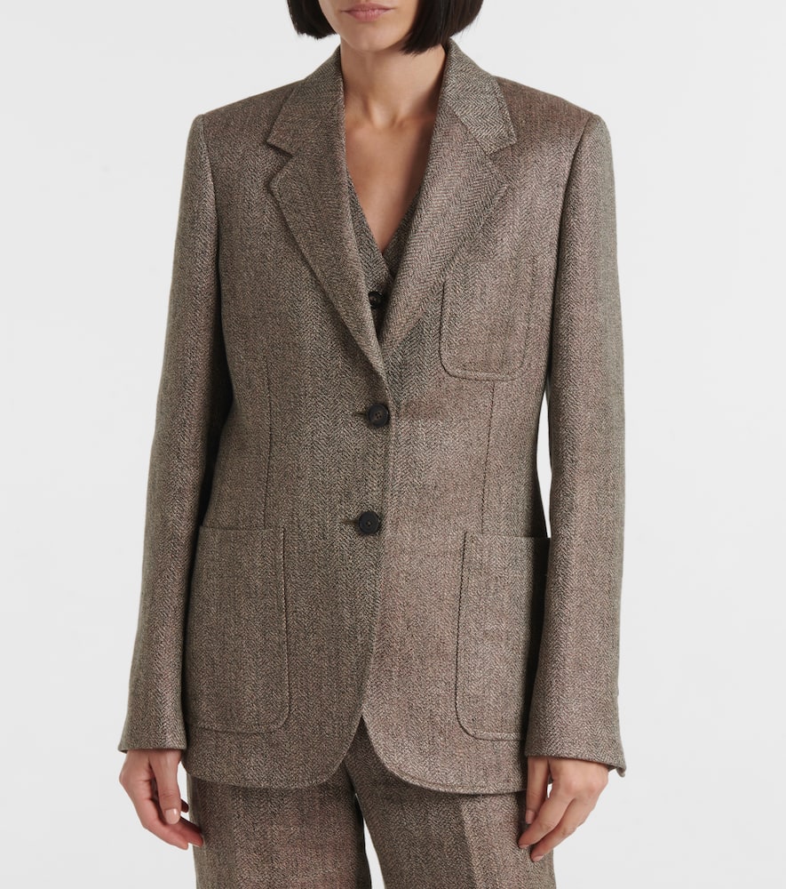 Loro Piana Eleanor chevron linen blazer