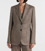 Loro Piana Eleanor chevron linen blazer