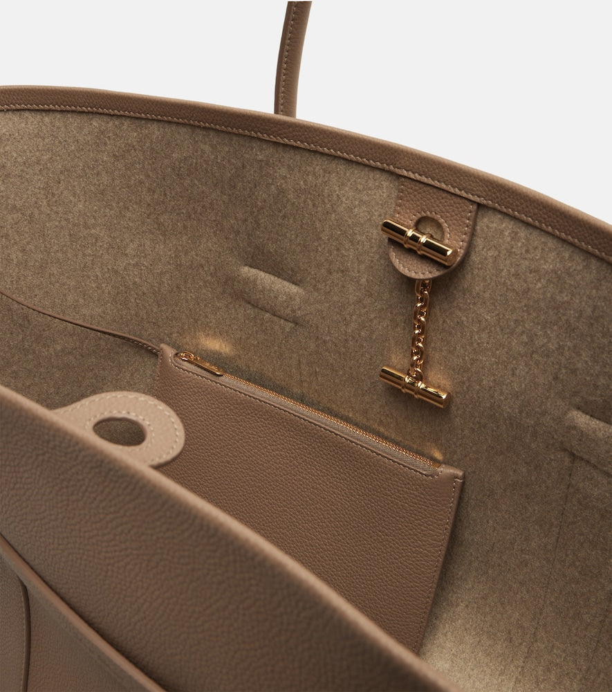 Loro Piana Ghiera Large leather tote bag