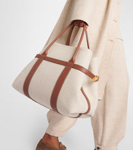 Loro Piana Ghiera Large leather-trimmed canvas shopper