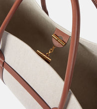 Loro Piana Ghiera Large leather-trimmed canvas shopper