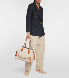 Loro Piana Happy Day Large canvas tote bag
