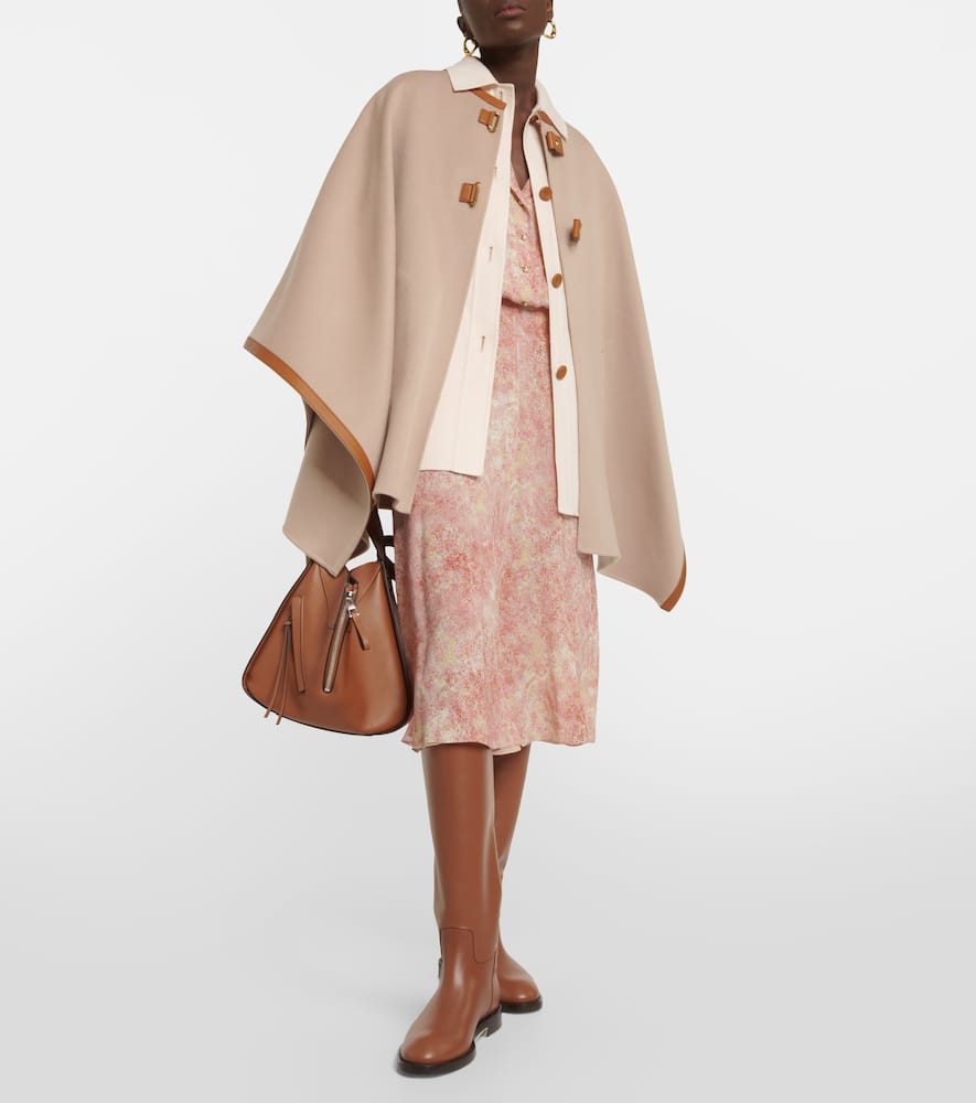Loro Piana Kirna leather-trimmed cashmere cape