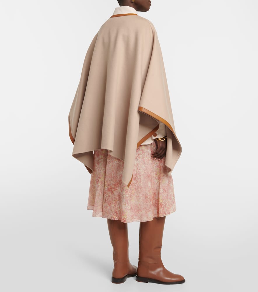 Loro Piana Kirna leather-trimmed cashmere cape